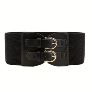 Elegant Black Double Buckle Belt